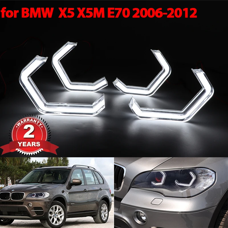 Per BMW X5 X5M E70 2006-2012 accessori per auto Concept M4 Iconic Style LED Angel Eyes halo rings