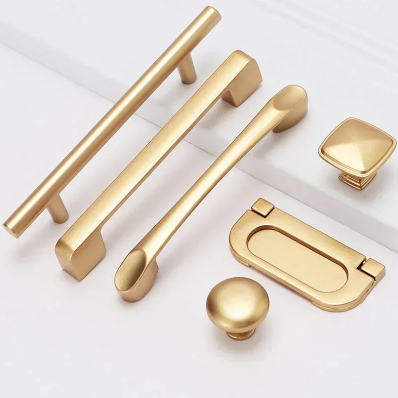 LMNY American-style Aluminum Alloy Golden Cabinet Handles Drawers Door Handles Kitchen Hardware Accessories