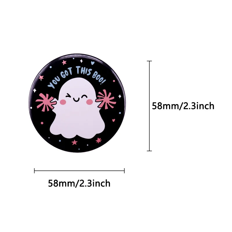 لطيف كاواي شارة شبح صفيح ، كنت حصلت على هذا الدبوس بوو ، الديكور على ظهره #3