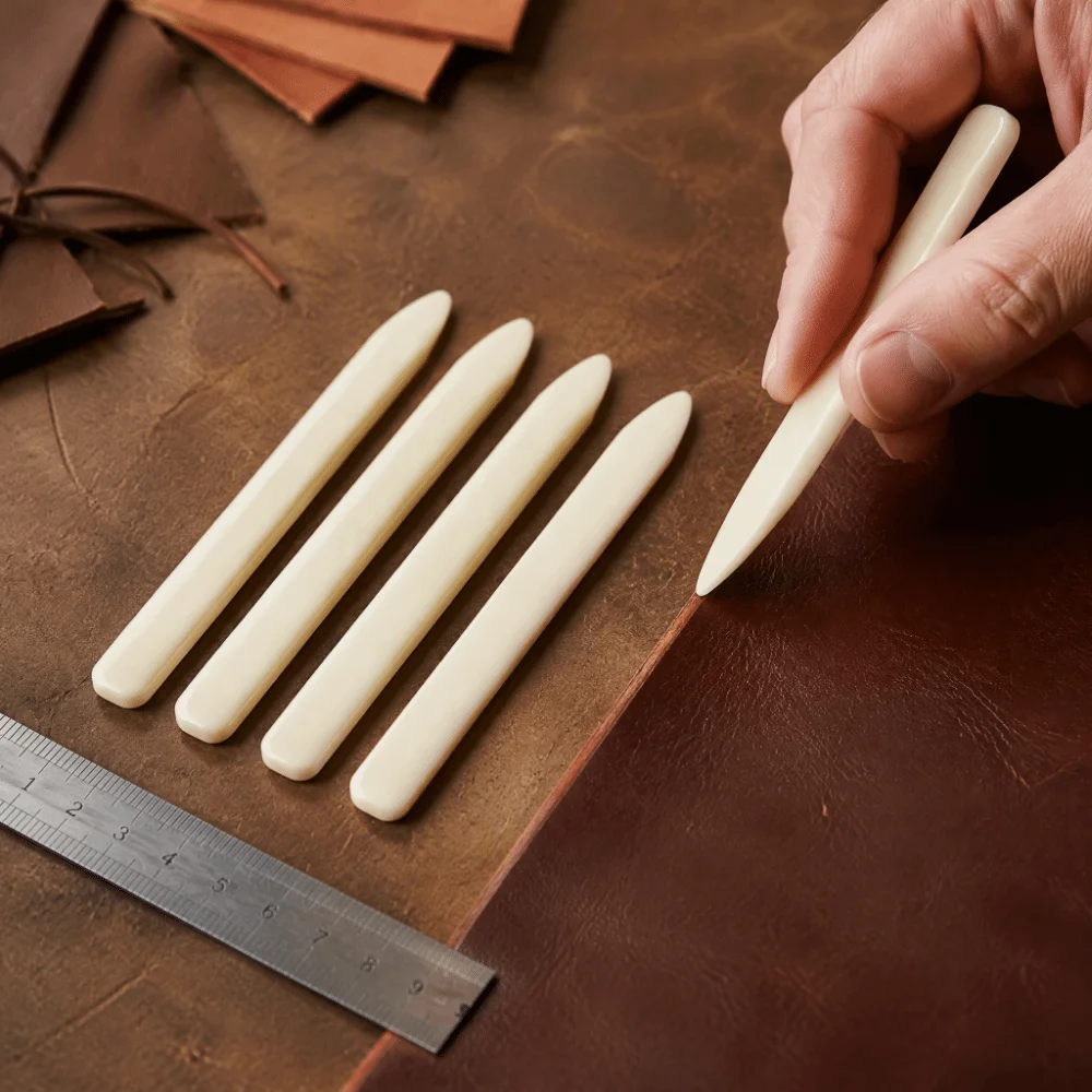 5pcs Plastic Material Bone Folder Tool Long Type Design Hand-Held Tool Leather Craft Folder Edge Trimming Tool Bookbinding Use view 4