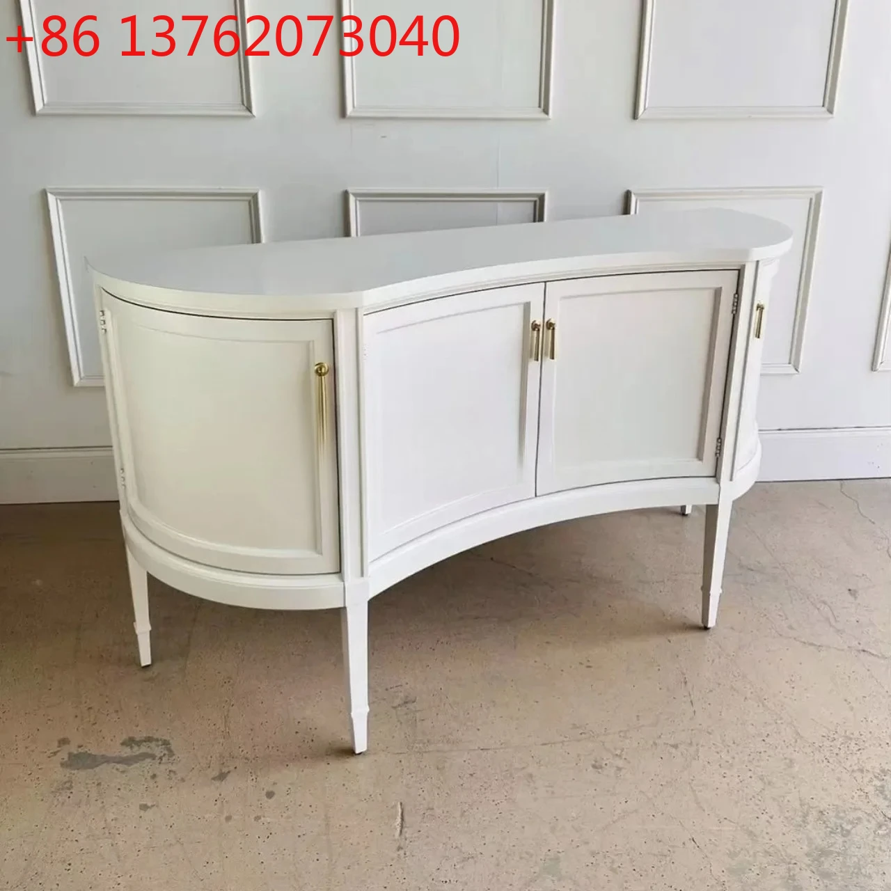 

Современная прихожая из массива дерева, изогнутая крыльцо цвета слоновой кости, четыре дверцы для хранения вещей, боковой шкаф4593