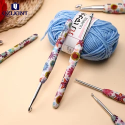 Hot 1Pcs Sun Flower Ergonomic Crochet Hooks Rubber Grip Extra Long Crochet Needles for Beginners and Knitting Crocheting Yarn