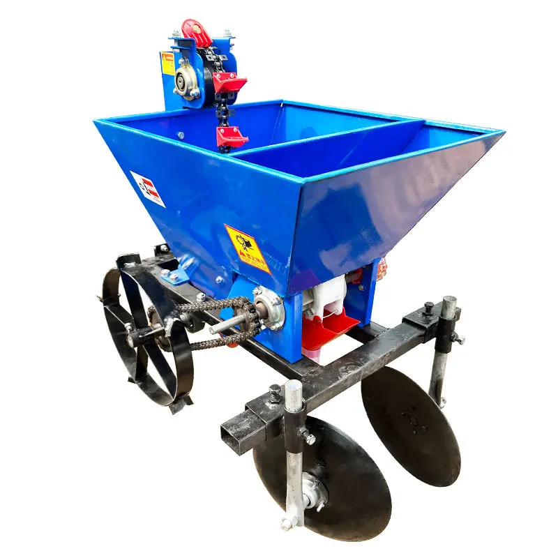 Single Row Potato Planter Machine Walking Tractor Mounted Seeder with Fertilizer for Garlic Onion Farm Planting Equipment