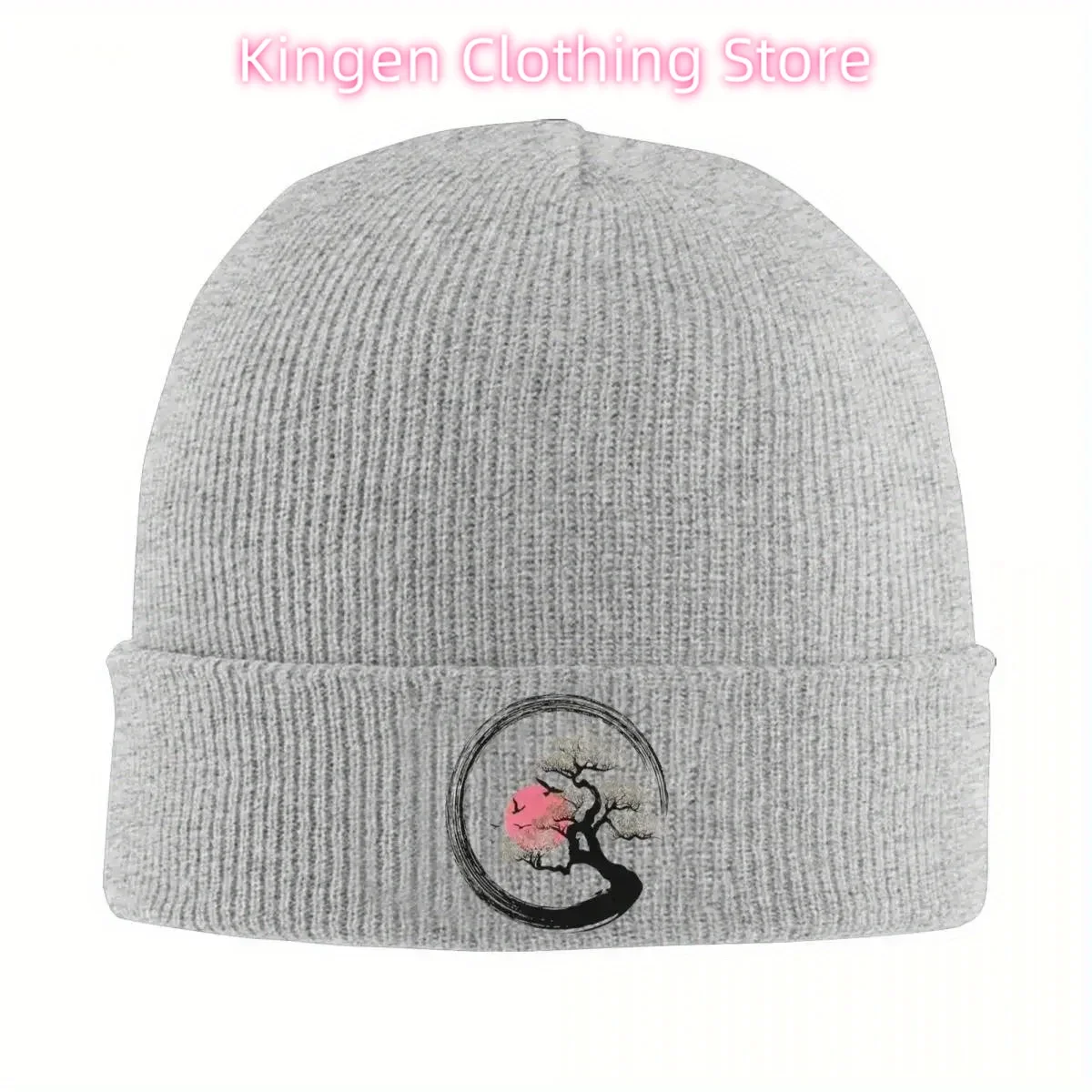 يين يانغ بونساي شجرة القبعات الخريف الشتاء Skullies Beanies الشارع زن رمز البوذية قبعات الإناث الذكور الاكريليك محبوك قبعات #1