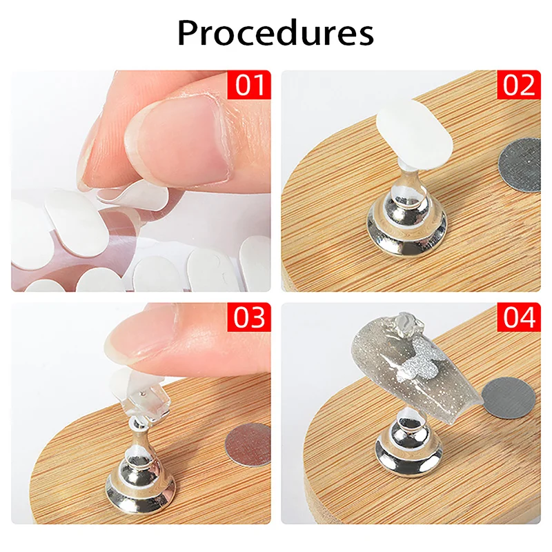 1000 قطعة اضغط على ضعف الجانب هلام الشريط-10 ورقة مسمار الغراء لاصق ملصقات واضحة مانيكير الفن عرض موقف ممارسة العرض