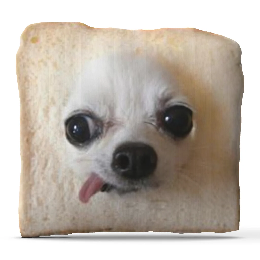Funny Chihuahua Toast Pillow Dog Face Cushion Novelty Throw Pillow Stuffed Sofa Decor Gift for Dog Lovers Bedroom Accent
