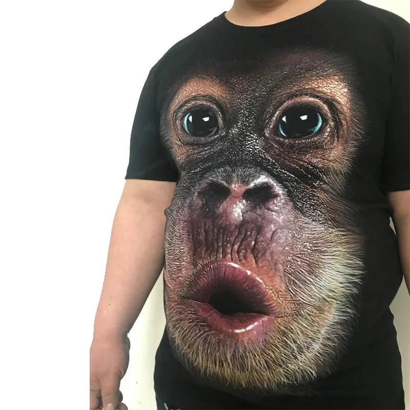 Mens T-Shirts For Men Clothing Oversized Funny Tee Shirt Gorilla Graphic 3D Printed Summer Casual Short Sleeve Loose Tops Tees