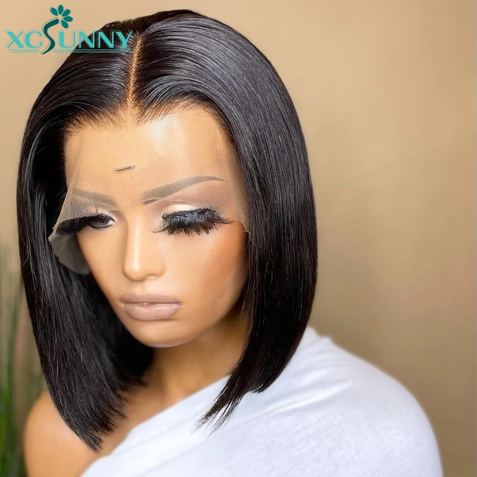 

5x5 Lace Closure Wigs Bobs Glueless Transparent Lace 5x5 Lace Closure Human Hair Wig 180 200 Density For Black Women