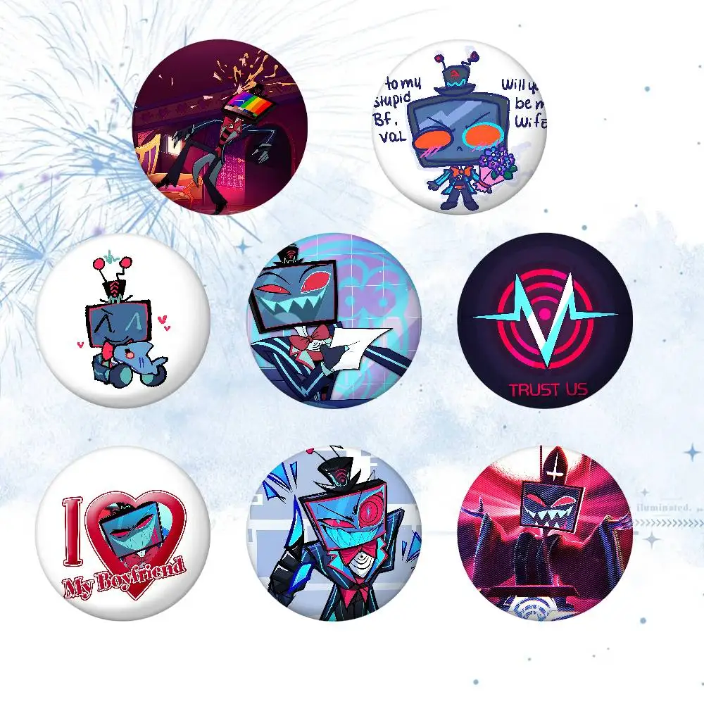 Hazbin Vox H-HotelS Trust Us Hot Brooches On Backpack Decoration Round Enamel Pins For Jewelry Gifts Bag Accessorys