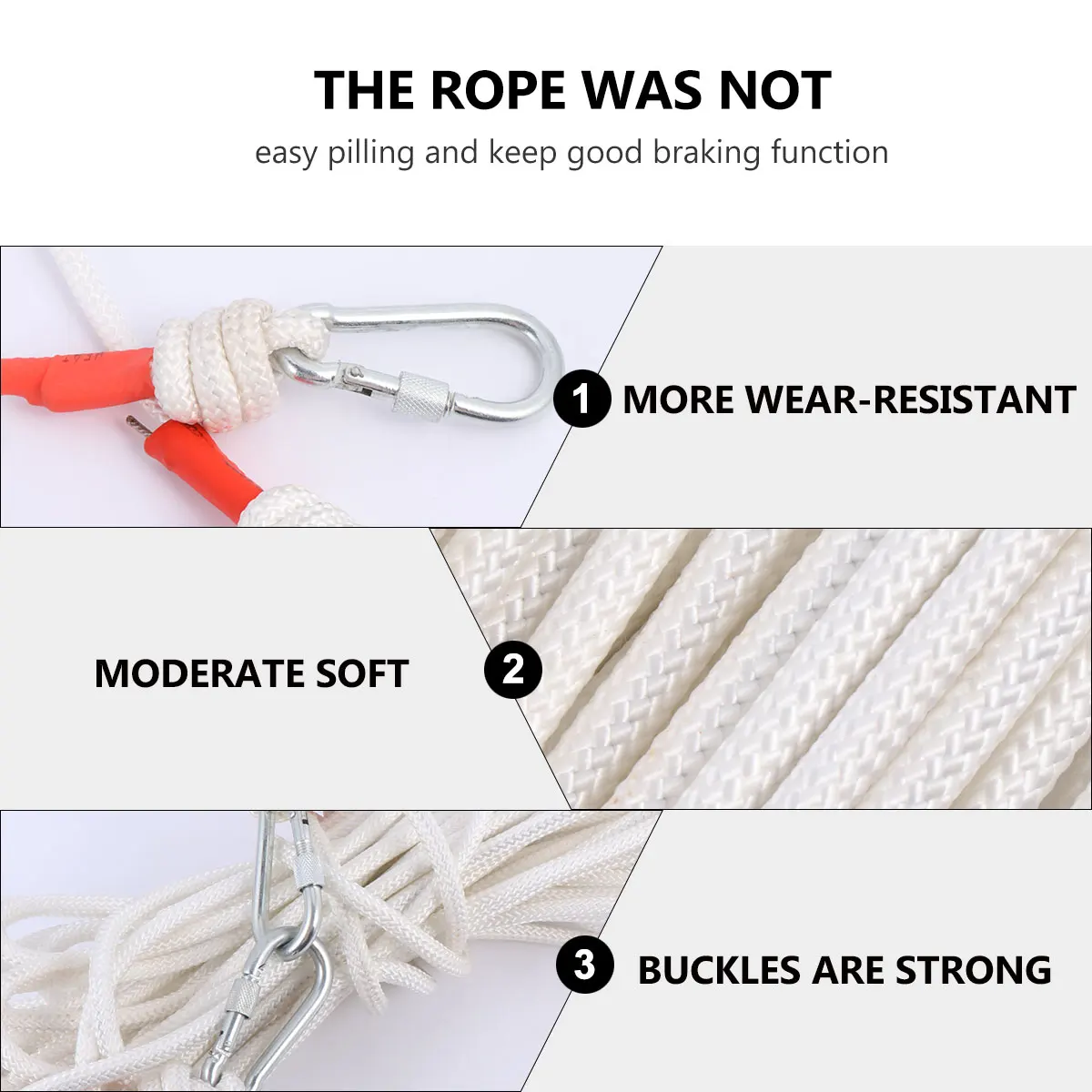 

10FT 20FT 30FT 50FT 100FT Mountain Safety Polypropylene Reinforced Core Protection Equipment Emergency Rescue Rope
