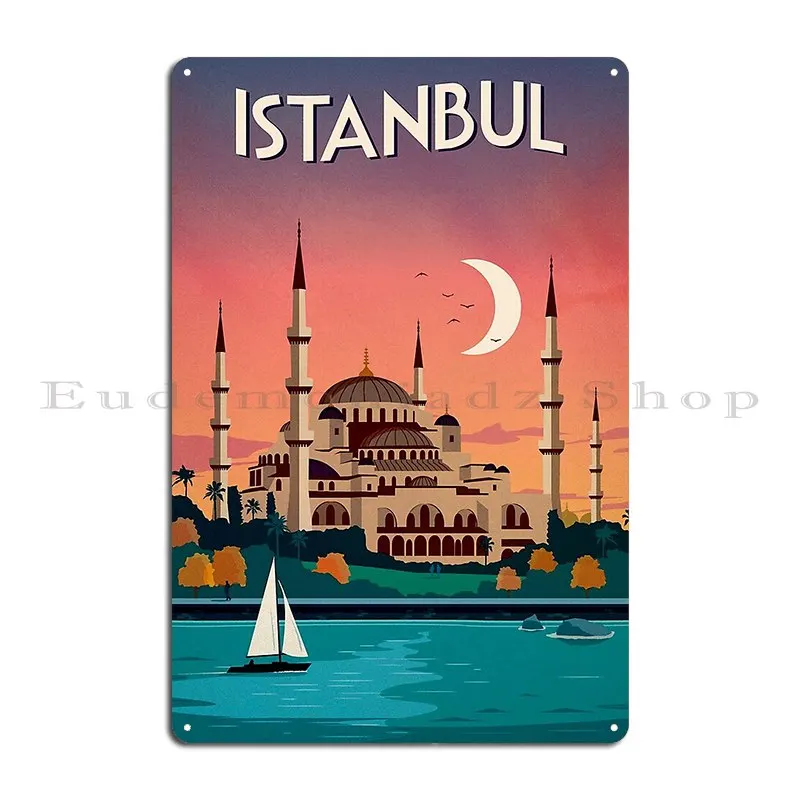 Istanbul Vintage Travel And Tourism Advertising Print Metal Plaque Poster Kitchen Cinema Designer Cinema Rusty Tin Sign Poster