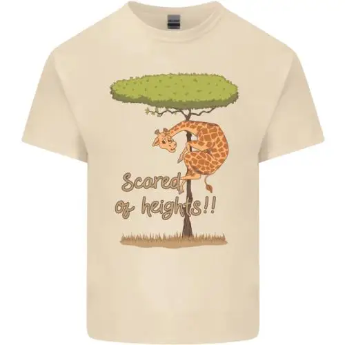 Fear of Heights Funny Giraffe Acrophobia Mens Cotton T-Shirt