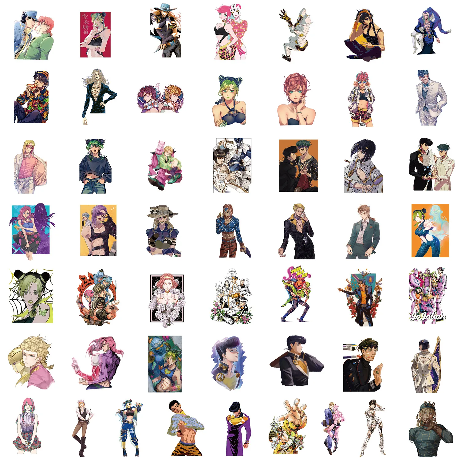 50-69pcs JoJo\'s Bizarre Adventure Graffiti Sticker Cartoon waterproof Sticker Laptop Water Bottle Notebook Skateboard Stickers