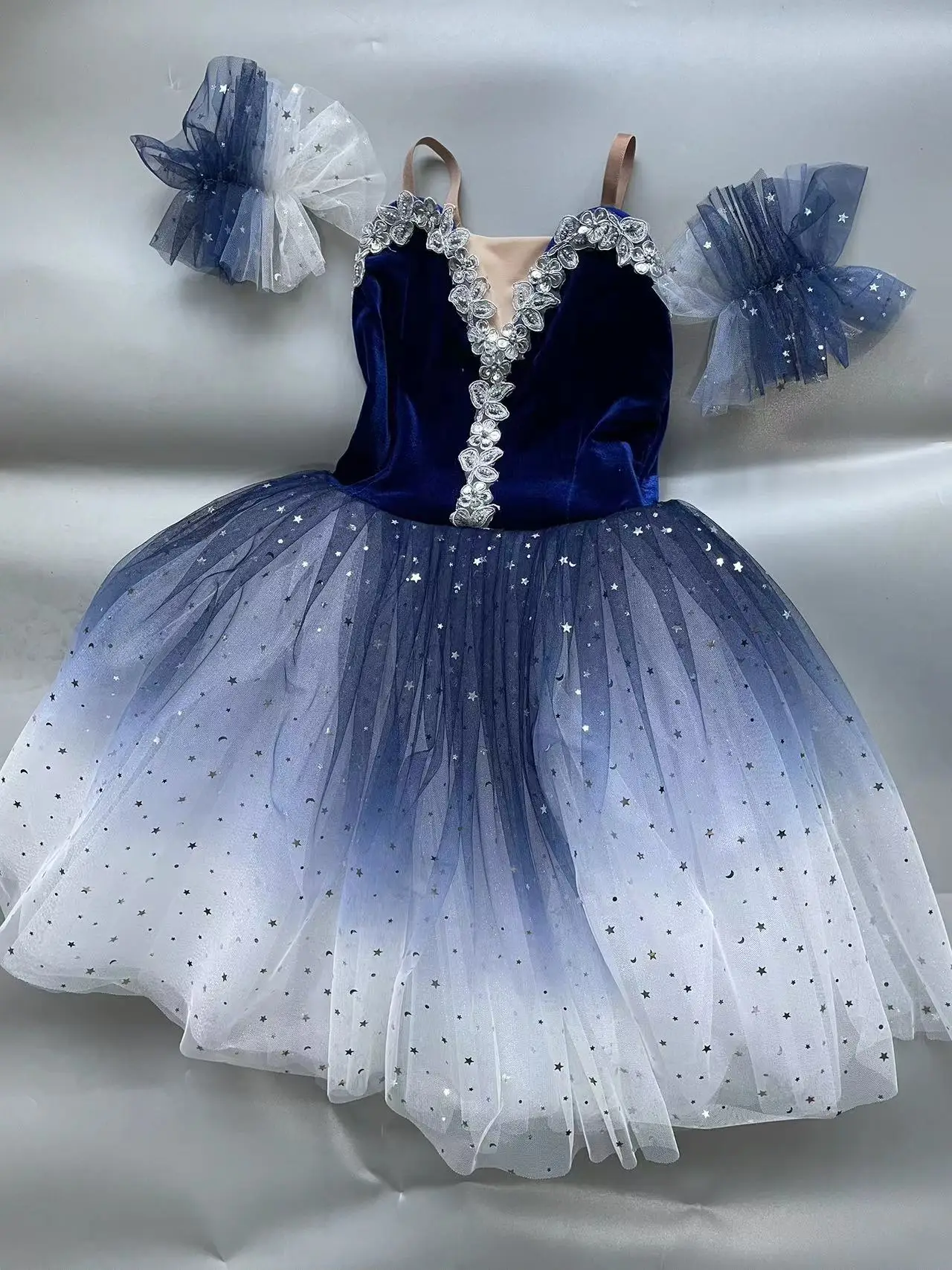 Blue Adult Long Tutu Professional whiteSwan Lake Ballet Costume Ballet Tutu BalletDresses Performance Dancewear Velvet Top