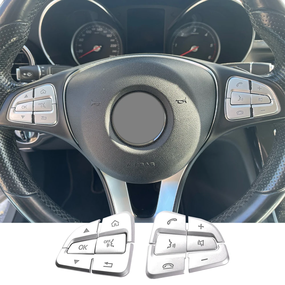 Car Steering Wheel Switch Audio Control Button Cover Trim for Mercedes Benz A B C E M G SL GL GLA CLA GLK SLK CLS