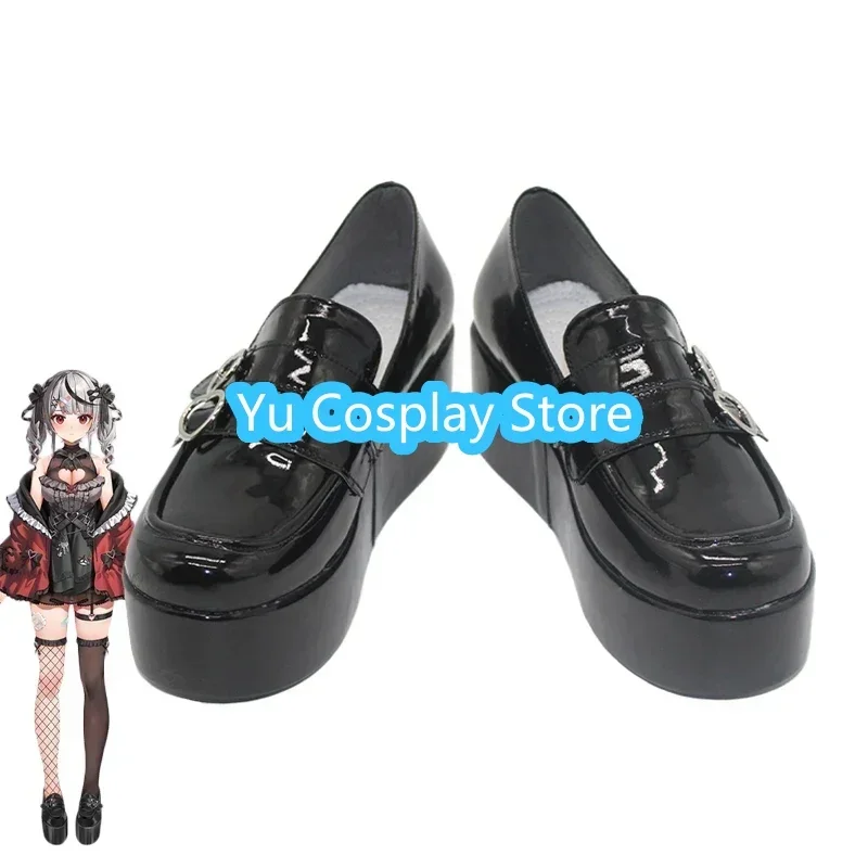 Sakamata Chloe Cosplay Shoes Vtuber Cosplay Prop PU Leather Shoes Halloween Boots Custom Made