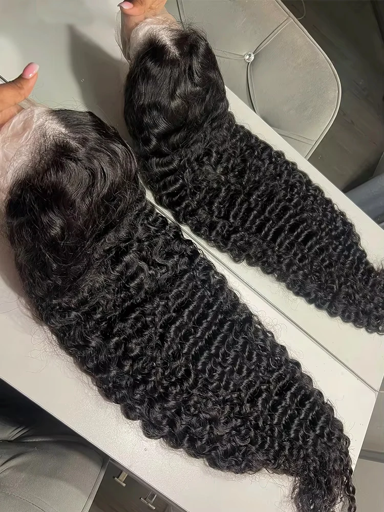250 Density 30 32 36 Inch 13x6 HD Lace Front Wigs Transparent Invisible Loose Deep Wave 13x4 Water Curly Lace Frontal Human Hair Wig For Women Preplucked On Sale