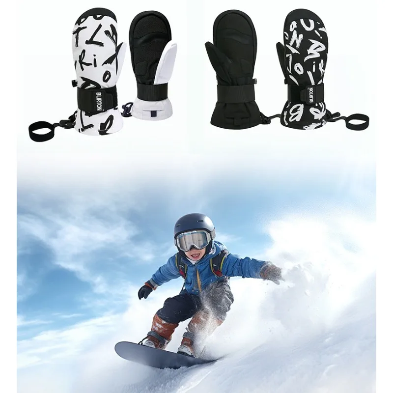 

Детские лыжные перчатки с защитой запястья, теплые нескользящие водонепроницаемые детские лыжные перчатки для улицы и снега