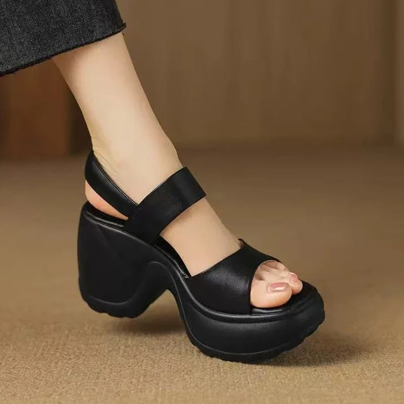High Heels Women's Sandals Platform Fashion Walking Shoes New Chunky Pumps Beach Slippers Dress Designer Female Flip Flops view 2