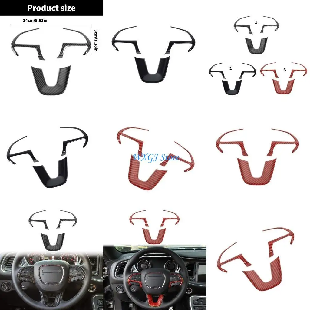 

37JE Car Interior Steering Wheel Trim Cover ABS Decorative Frame