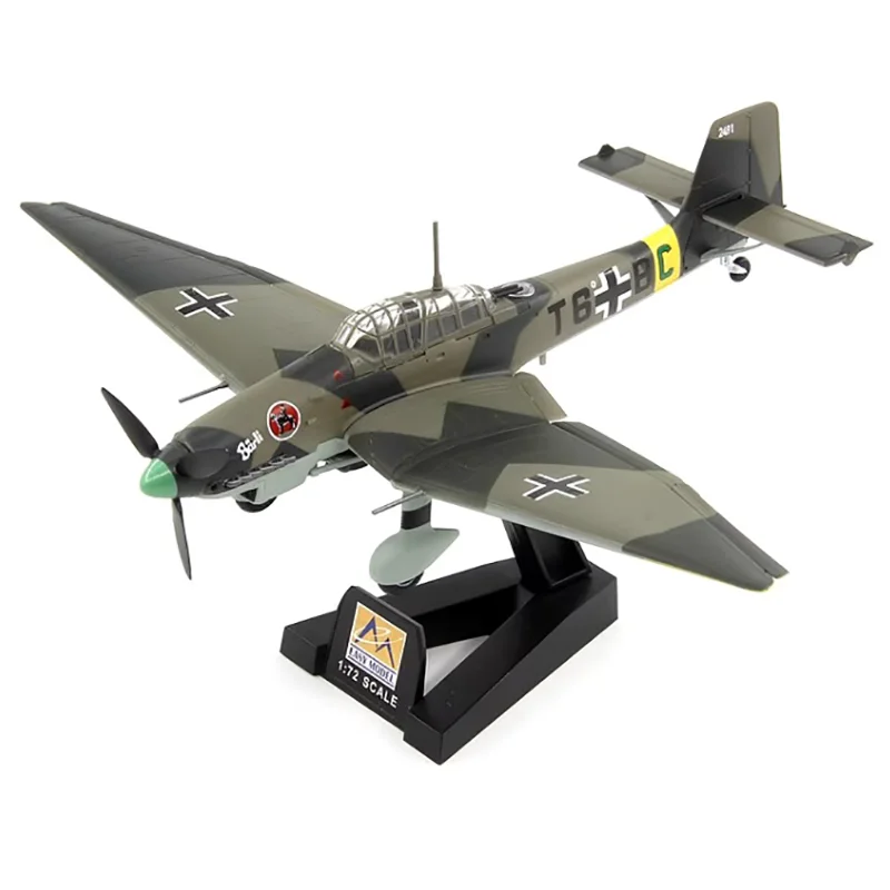 

World War II German Air Force JU87D-1 Fighter Plastic Model 1:72 Scale Toy Gift Collection Simulation Display Decorative