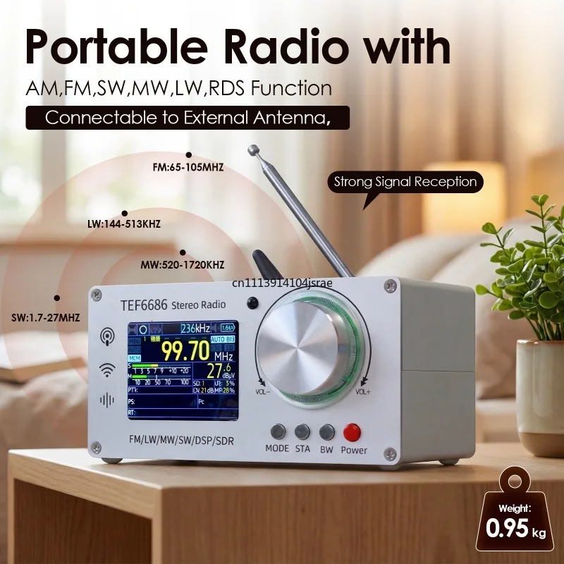 For TEF6686 Digital Full‑Band Radio Receiver High Sensitivity FM AM Shortwave Radio DSP Broadcast Receiver