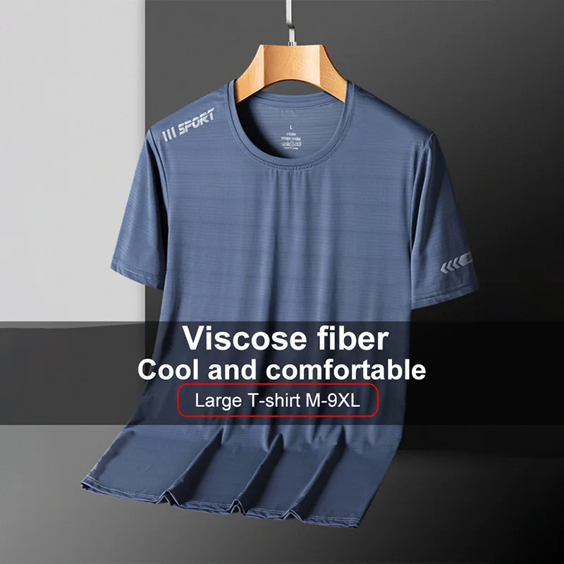 

Summer T Shirt For Men Quick-drying Round Neck Sport T-shirt Fashion Casual Holiday Outdoor Short Sleeve Top Plus Size 8XL 9XL