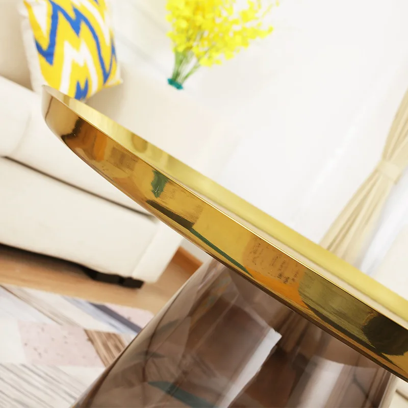 طاولة قهوة زجاجية، شقة صغيرة، طاولة جانبية بسيطة، طاولة مستديرة صغيرة زجاجية #5