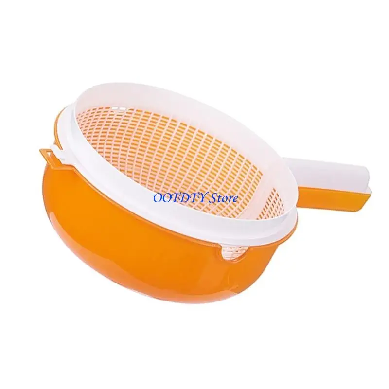 367A Kitchen Draining Basket Double Layer Plastic Colander Bowl with Handle for Fruit Vegetable Washing and Daily Water Draining