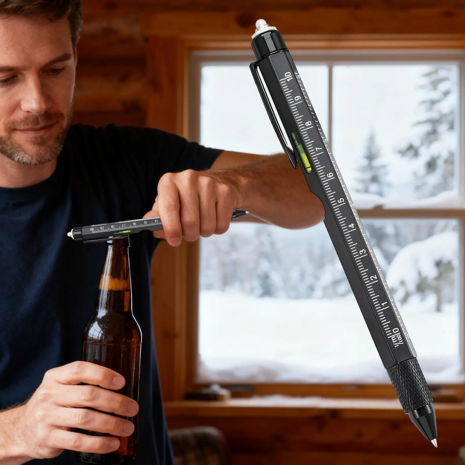 Pen Tool 9 In 1 Pocket Gadget With LED Light Screwdriver Pen With Level Ruler And Bottle Opener For Father Boyfriend Husband