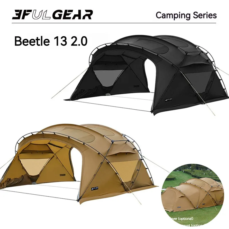 

3F UL GEAR Beetle13 2.0 Ball Tunnel Tent Outdoor Camping Tourist Stove 4 Season Travel Beach Tent Big Space 70D Nylon 2-4 People