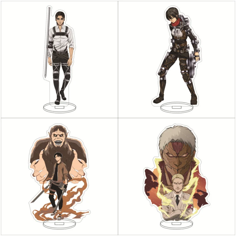 

Recycled Acrylic Standing Sign Standee for Attack On Titan Eren Yeager Mikasa Ackerman Levi Ackerman Anime Peripheral Gift