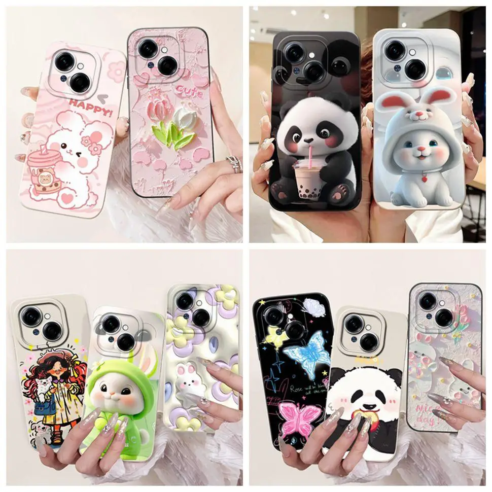 Cute Panda For Tecno Spark Go 1 2024 Case Soft Silicone Cover For Tecno Spark Go 2025  SparkGo 1 Go1 Pop 9 Pop9 Case Bags 6.67