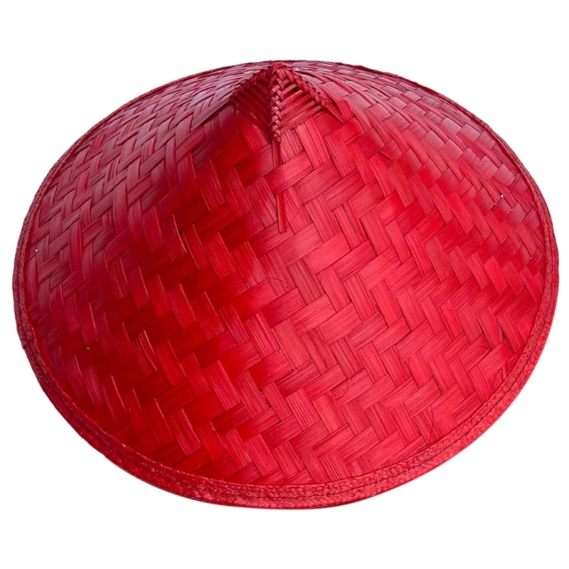 Natural Bamboo Straw Hat Coolie Hat Durable and Weather Resistant Great for Long Wear in Field or at Theme Parties Y166
