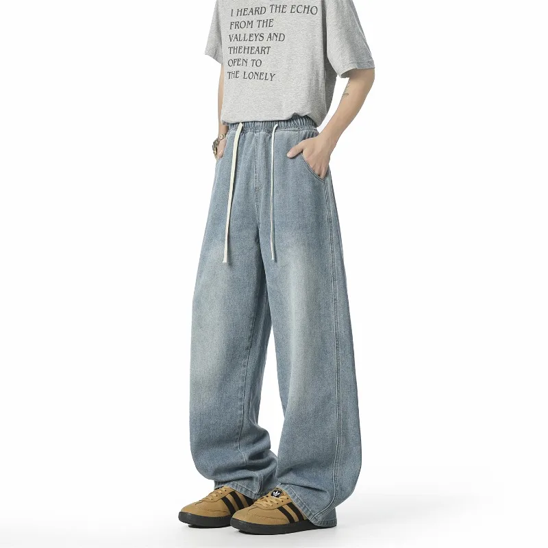 

Jeans Men New in Straight Jeans Pants Korean Men's Baggy Pants Man Wide-Leg Jeans for Men Summer Wide Leg Jeans Jeans for Men