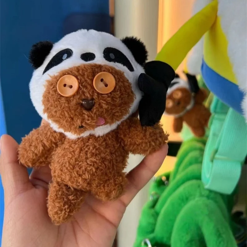 미니언즈 밥 팀 판다 시리즈 플러시 백팩 귀여운 만화 애니메이션 플러시 백팩 어린이 가방 봉제 인형 가방 생일 선물