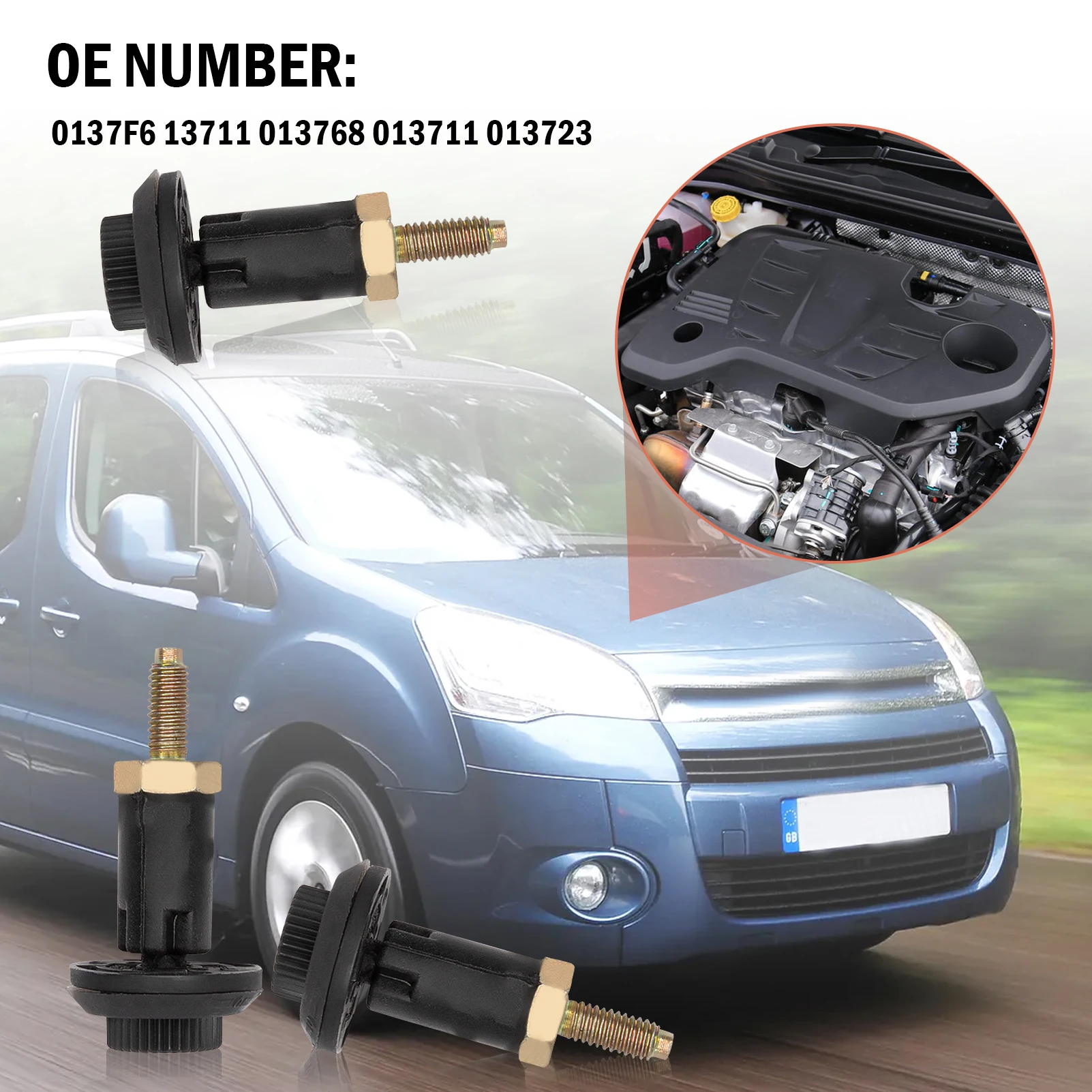 4 Set Staffa di Installazione Cofano Motore 2.0 HDI Per Citroen Berlingo C4 C5 Xanthia Xsara e Peugeot 206 306 307 406 607 0137F6 13711