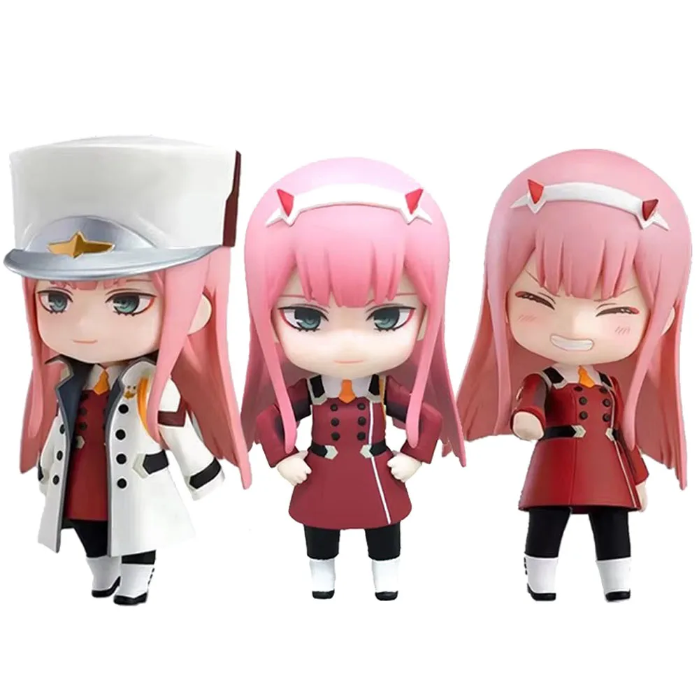 10CM DARLING in the FRANXX Figure Zero Two Three Q-version Figures Stand Animation Model Toys Gifts Collection Decoration PVC