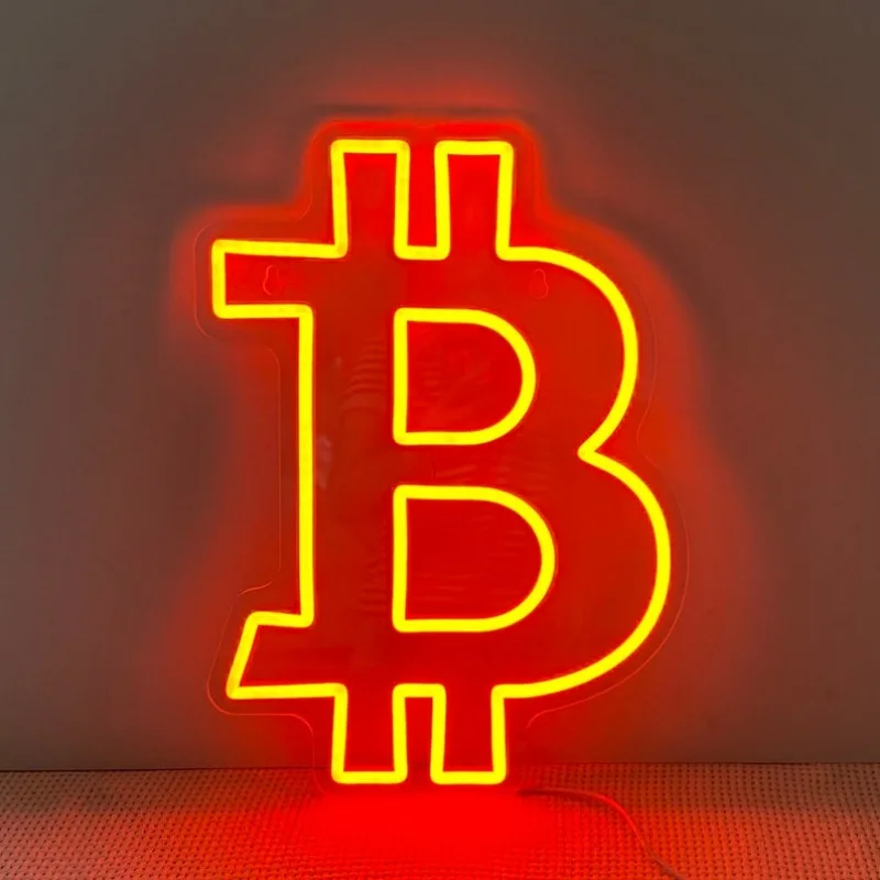 Bitcoin Neon Sign Custom Led Neon Light for Home Wall Art Decor Business Neon Logo Trader Wall Decor Man Cave Game Room Sign