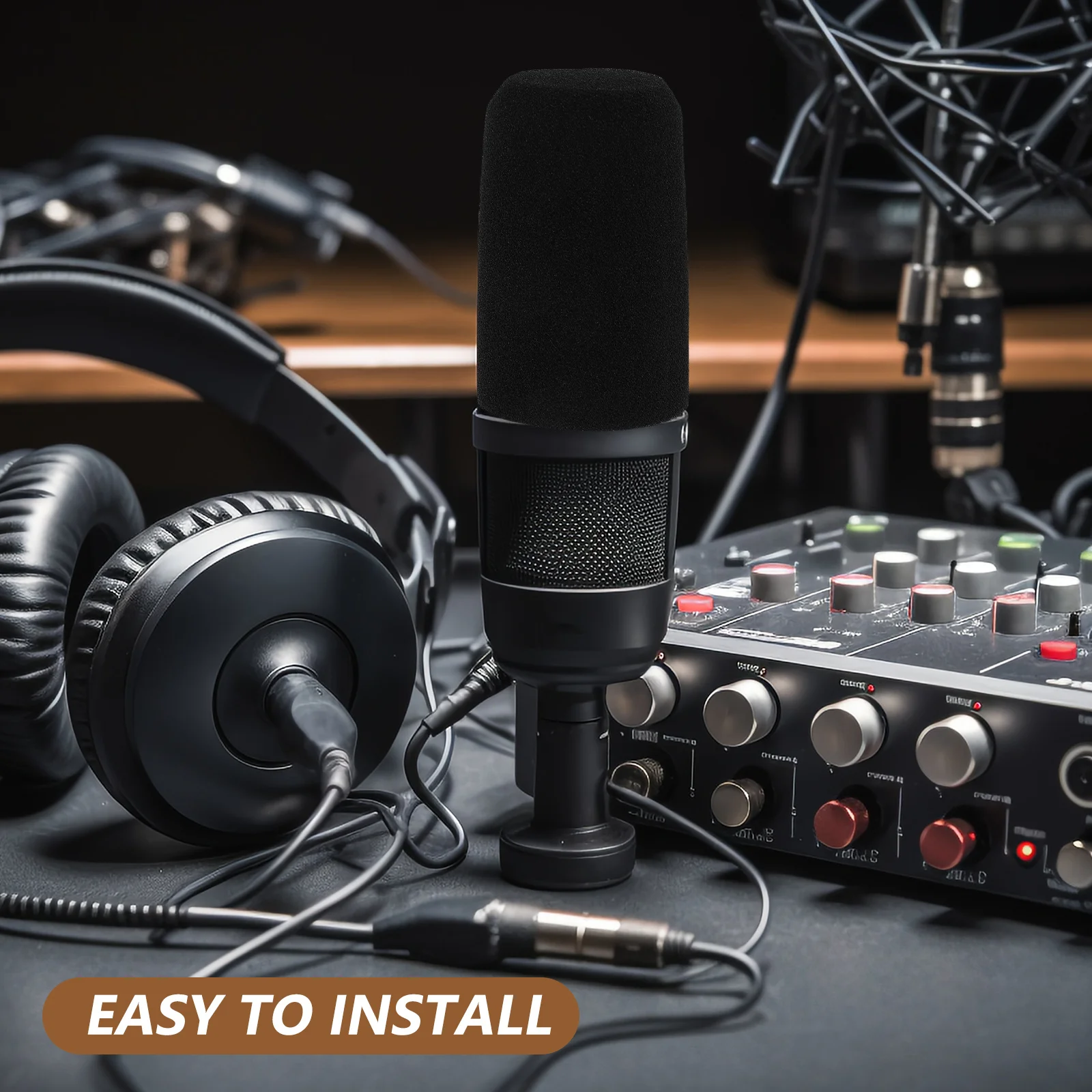 2pcs Microphone Windscreen Sponge Cover For Sm7Db Wind Noise Reduction Live Streaming Karaoke Conference Stage Use Mic