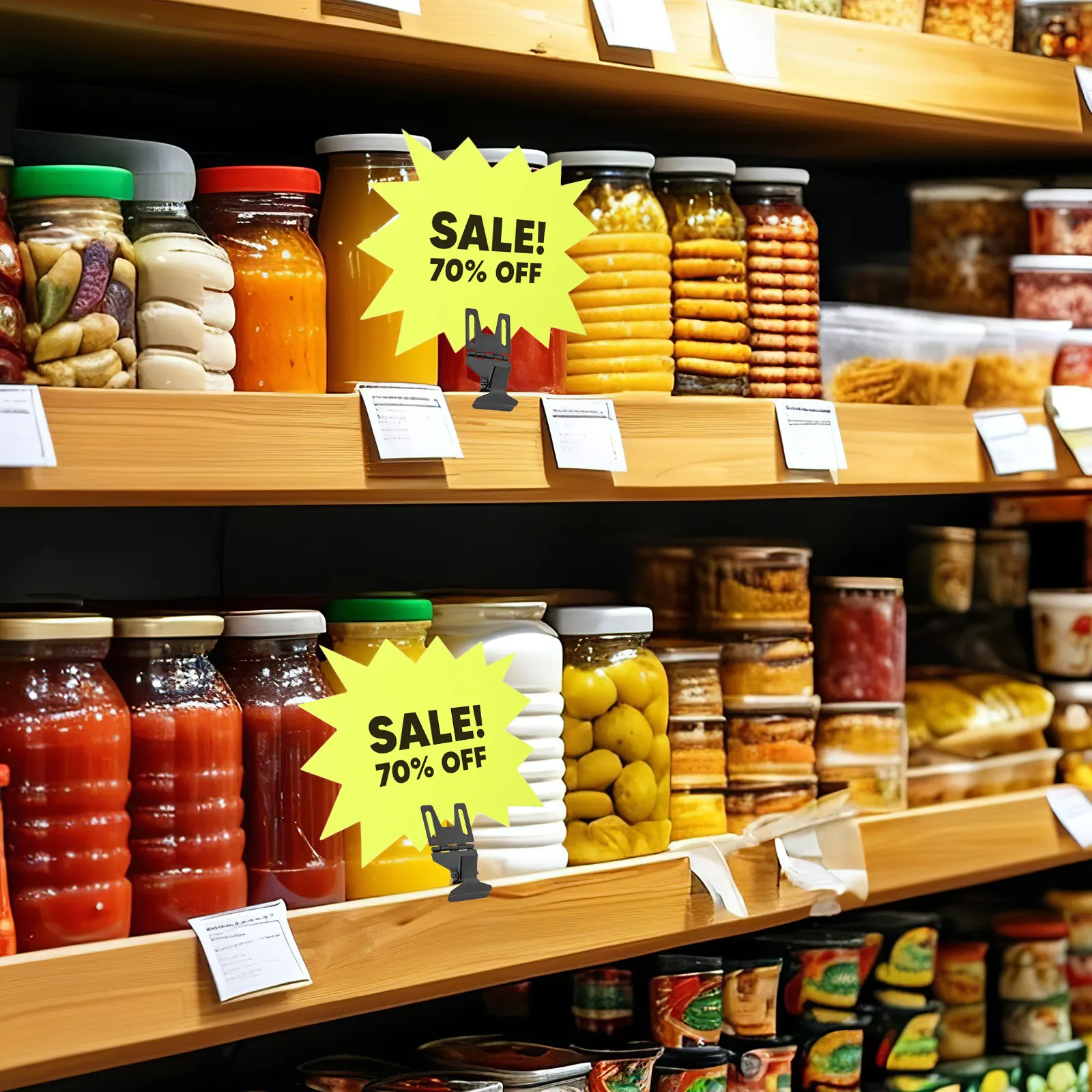 

10 шт. держателей для ценников из нержавеющей стали с креплением на клипсе для розничной торговли, супермаркетов, пекарен, демонстрации товаров на полках, рекламы и маркетинга