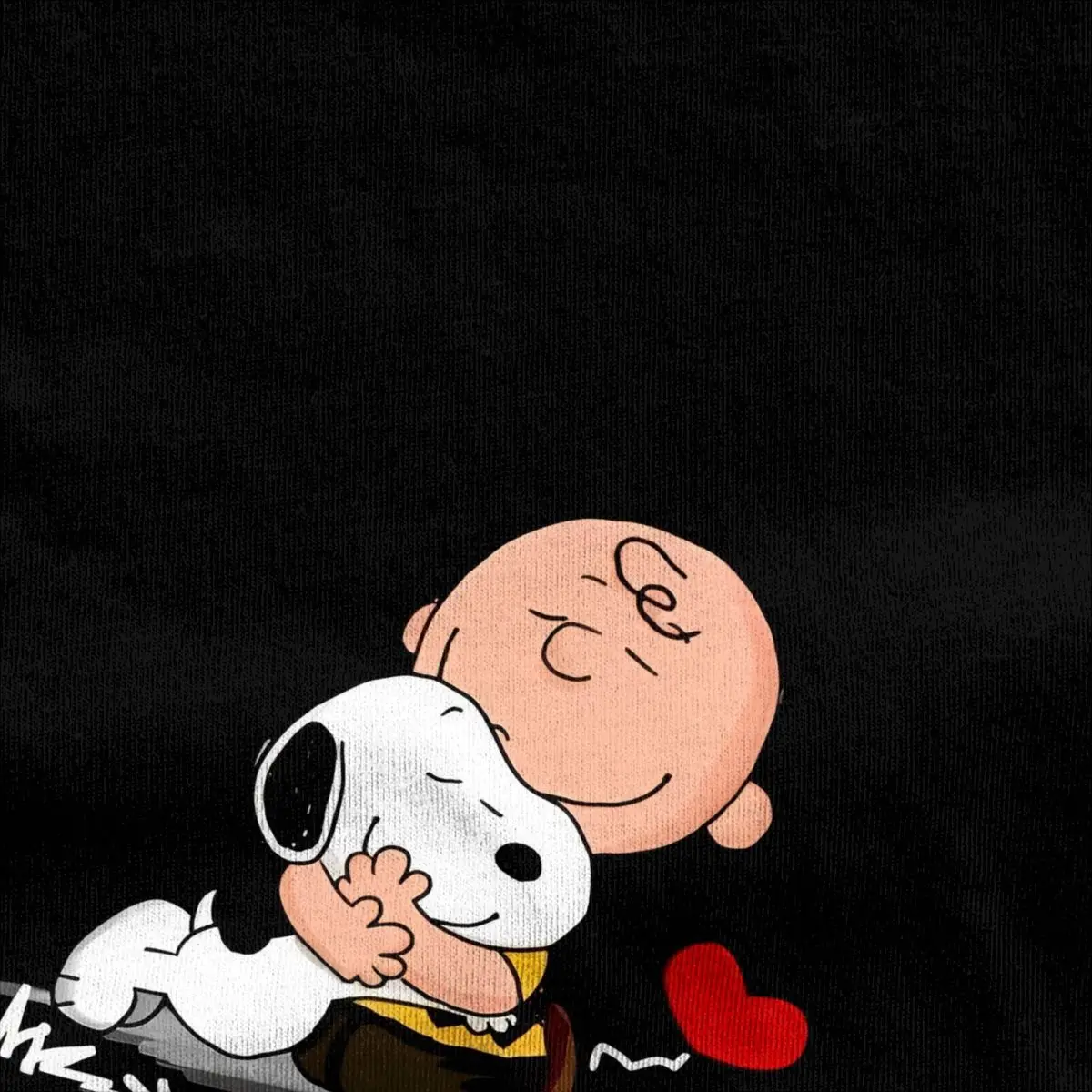 Mens T-Shirt Peanuts Charlie Brown And Snoopy Heart T Shirts Hip Hop Beach Tees Vintage Print Cotton Clothes Plus Size 5XL