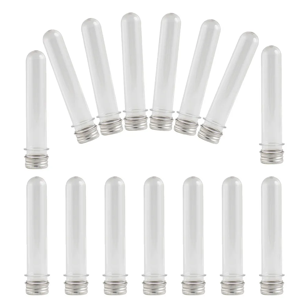

15Pcs Transparent Shoelace Storage Tubes Clear Screw Caps Sealed Container Travel Organizer Sneaker Shoestring Holder Plastic