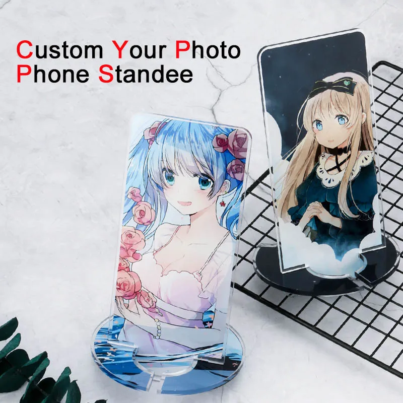 

Custom Acrylic Phone Standee Anime Game Figure Clear Model Cartoon Plate Home Desk Decor Transparent Stand Sign For Fans Gifts