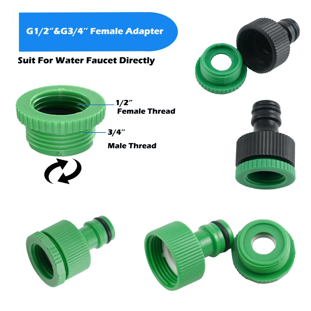 1/2''  3/4''  Female Thread  Quick Connector For Garden Hose Irrigation System Car Washing Adapter 10pcs