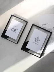European Double-sided Glass Transparent Picture Frame Metal Frame Decoration