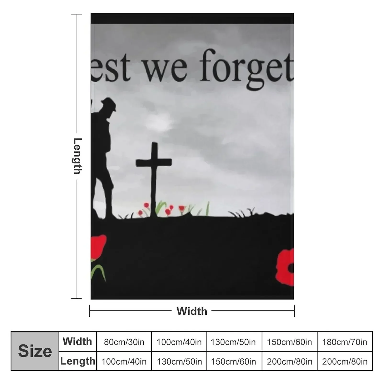 Lest We Forget - Remembrance Day Throw Blanket couch cozy soft plush fuzzy picnic outdoor blanket