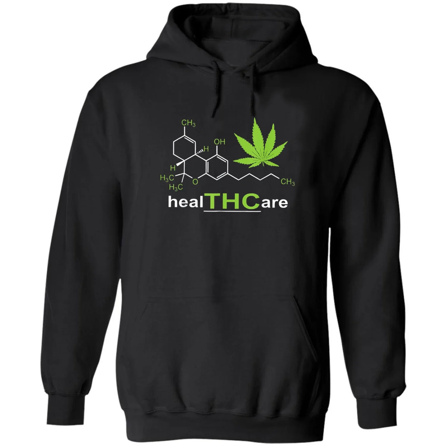 THC Healthcare Weed Molecule Cannabis Marijuana Pot Gift Pullover Hoodie New 100% Cotton Casual Mens Sweatshirt Streetwear