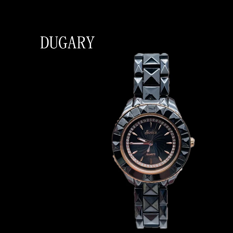 DUGARY Women Fashion style Quartz Watch 32mm Ceramic waterproof luminous personality brand Wristwatches classic round clock