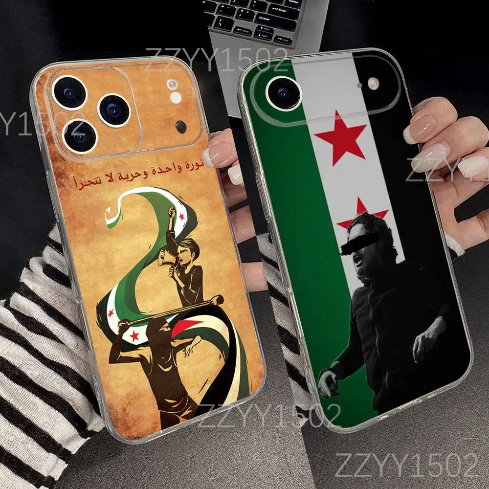 

Syrian Revolution Flag Phone Case For iPhone 17,16,15,14,13,12,11 Pro,Max,Plus,X,XS,XR,SE4,E Mini Transparent Soft
